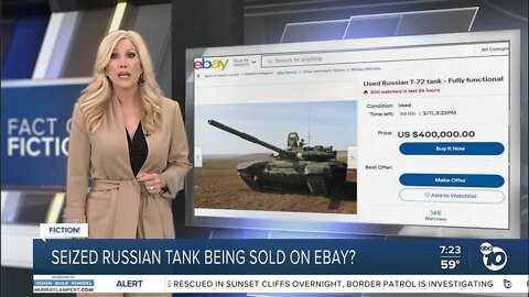 eBay listing for used Russian tank seized by Ukrainians?