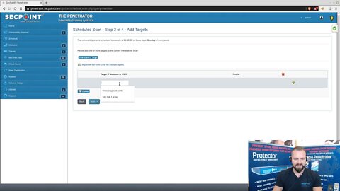SecPoint Penetrator New Schedule Scan