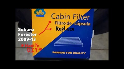 cabin filter REPLACEMENT...2009-13 Subaru Forester/HOW TO