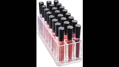 byAlegory (Set Of 2) Acrylic Lip Gloss Organizer & Beauty Makeup Holder 24 Space Organization C...