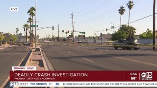 Police looking for driver after deadly crash near 35th Avenue and Acoma Drive