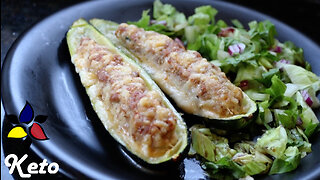 3-Ingredient Stuffed Zucchini – low carb, budget keto, gluten free