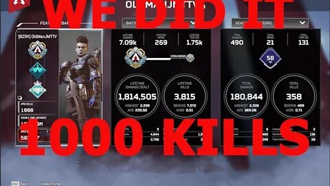 We DID IT 1000 Kills w/Bangalore #apex #apexlegends #OldManJM #apexlegendsmoments #apexlegendsepic