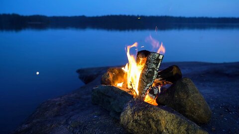 Crackling Fireplace At Loon Lake