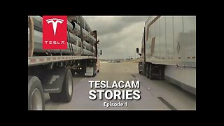 Tesla Model 3 on Autopilot squeezed between two semi trucks