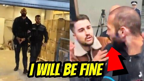 Andrew Tate Grabbed By Fans Leaving The Police Station