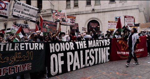 Flood Wall Street For Gaza - Thousands of Free Palestine Protesters March Through New York City