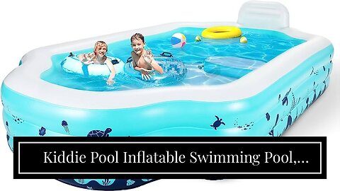 Kiddie Pool Inflatable Swimming Pool, 122"*71"*20" Oversized Thickened Family Kiddie Blow Up Po...