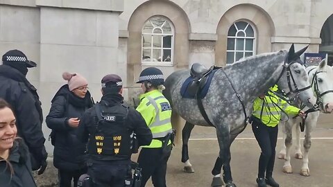 Women caught putting her hands in people's pockets is questioned by police #horseguardsparade