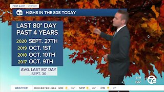 Only 7 of the past 50 years have reached 80° after Oct. 10