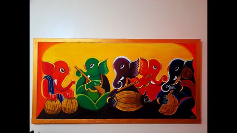 Five Musical Ganesha Artwork