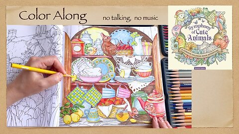 Calming Stress Relief Coloring Along "Symphony of Cute Animals" by Kanoko Egusa, no talking ASMR