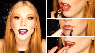ASMR 😍 Ultimate Lipstick Tutorial, Soft Whsipers (Lipstick Applying Sounds, Makeup Brushing) 1 Hour🔥
