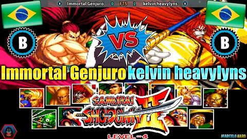 Samurai Shodown II (Immortal Genjuro Vs. kelvin heavylyns) [Brazil Vs. Brazil]