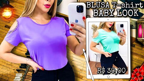 Blusa Feminina Cropped T-shirt Baby look