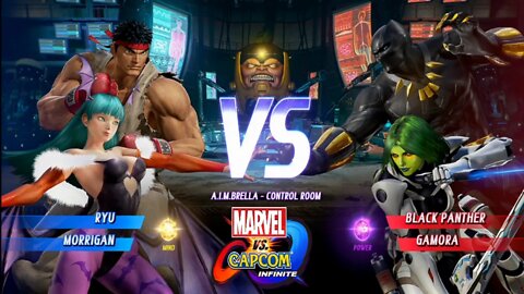 Ryu & Morrigan VS Black Panter & Gamora Marvel vs Capcom Infinite