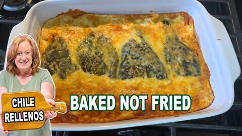 Baked CHILE RELLENOS Mexican Dinner Idea, No Meat Recipe