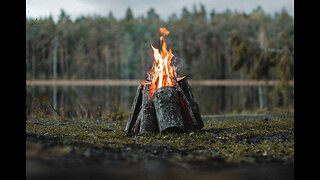 Relaxing Campfire by a Lake at Sunset, Stress Relief, Meditation & Deep Sleep