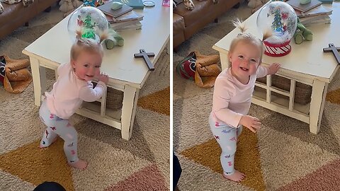 Baby Hilariously Dances To Christmas Music