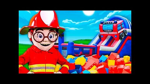In this video, The Kids play with slides and toys 🚒
