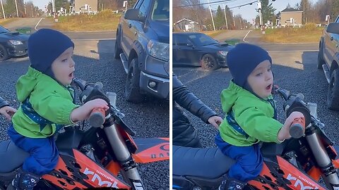 Adventurous toddler already knows he wants to ride a dirt bike #shorts