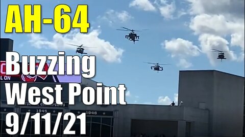AH-64 ● West Point Fly Over Michie Stadium Flight of Four on 9/11/2021 ● Apache Helicopter