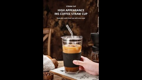 Heat insulated glass straw cup | Best coffee travel mugs | Best coffee mugs to keep coffee hot
