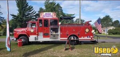 35' Ford L9000 Diesel Mini Donut Vending Fire Truck with Lightly Used 2022 Kitchen for Sale