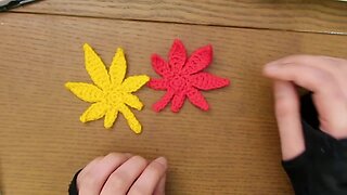 Crochet Maple Leaf Appliqué: Autumn Elegance"