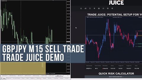 GBPJPY M15 Sell Trade Demo - Trade Juice Trading Demo