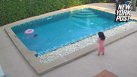 Hero toddler saves little sister from pool drowning