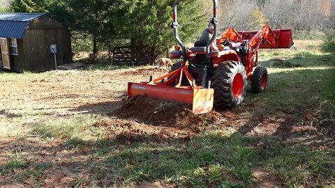 #203 Kubota Tractor Grading The Old Cattle Pen Area