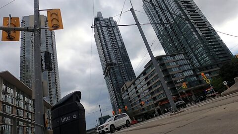 Stock Footage - Toronto Streetcars At Spadina and Bremner