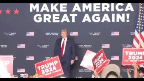 CROWD GOES WILD AS TRUMP TAKES THE STAGE IN IOWA.