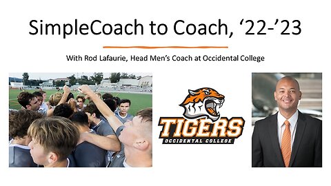 A SimpleCoach to Coach Interview with Rod Lafaurie, Head Men's Coach at Occidental College