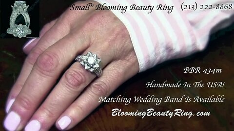 BBR 434m Original Small Blooming Beauty Diamond Engagement Ring On The Hand