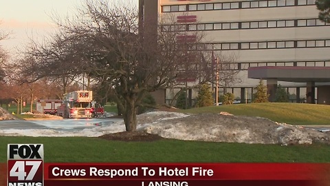 Dozens displaced after fire at Crowne Plaza