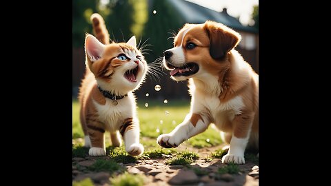 Hey one in a Million love cat 😻💖🐶 Cute kitten hugs puppy #shorts #pets #cats #puppy #dog