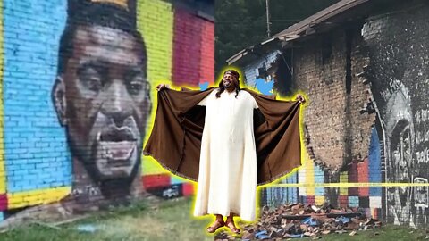 George Floyd Mural Struck By Lightning, God's Will? Twitter Says Yes - iCkEdMeL