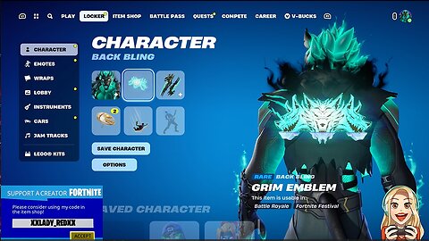 FREE Rare Backbling GRIM EMBLEM-Fortnite