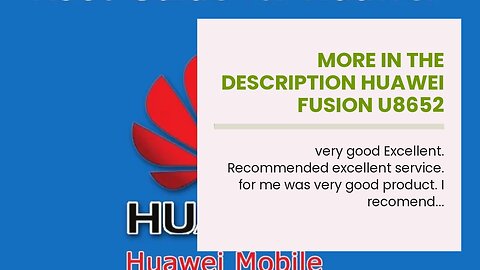 More In The Description HUAWEI Fusion U8652 Unlocked GSM Phone with Android 2.3 OS, Touchscreen...