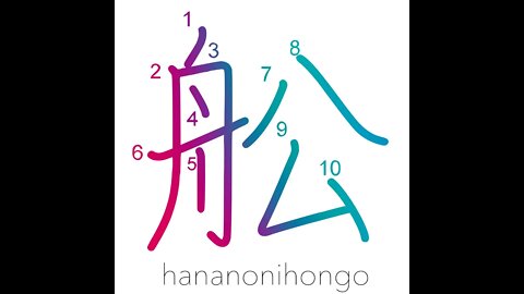 舩 - boat/ship/vessel ⛵ - Learn how to write Japanese Kanji 舩 - hananonihongo.com