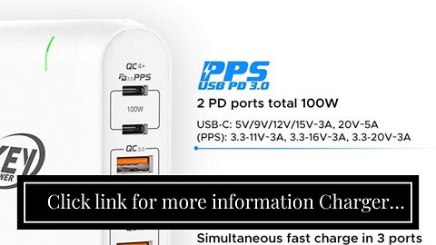Click link for more information Charger Block 100W - 5 Port USB Charging Hub with 3 Type C and...