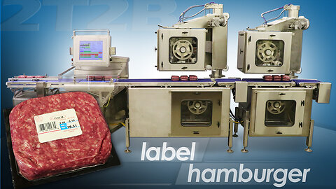 Labeling Ground Hamburger Packs with this 2 Top, 2 Bottom Weigh Price Labeler!