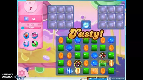 Candy Crush Level 621 Audio Talkthrough, 1 Star 0 Boosters