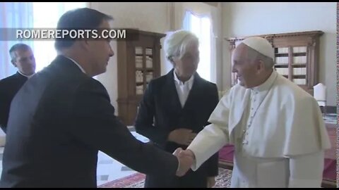IMF head (now head of ECB), devout Catholic Christine Lagarde meets with Pope Francis , Jan.18 2016