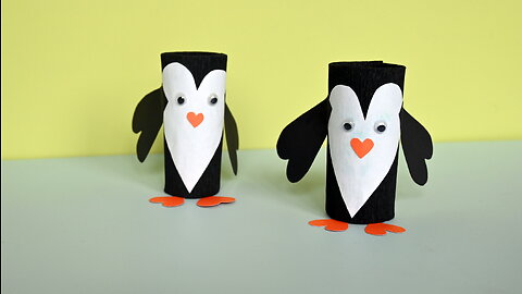Easy Paper Penguin for Kids - DIY Simple Penguin / How to make a Penguin out of Toilet Paper Roll