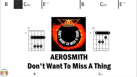 AEROSMITH Don't Want To Miss A Thing - (Chords & Lyrics like a Karaoke) HD