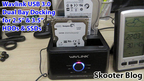 Wavlink USB 3.0 Dual Bay Docking Station para HDDs e SSDs de 2.5" e 3.5" - AliExpress