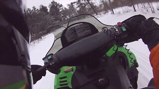 Snowmobile Trail Riding (Alanson Michigan) Part 2